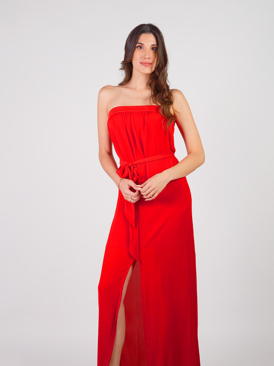 MARINELLA - VESTIDO MAXI STRAPLESS