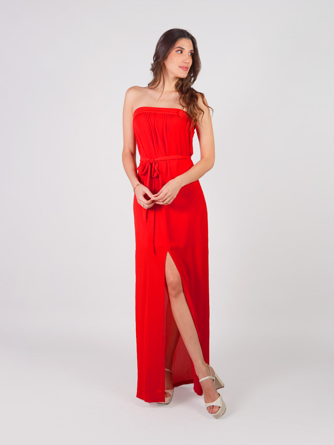 MARINELLA - VESTIDO MAXI STRAPLESS