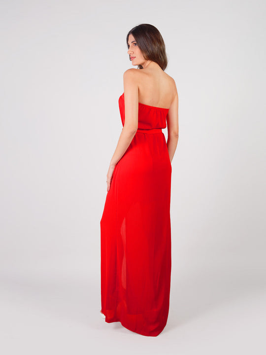 MARINELLA - VESTIDO MAXI STRAPLESS