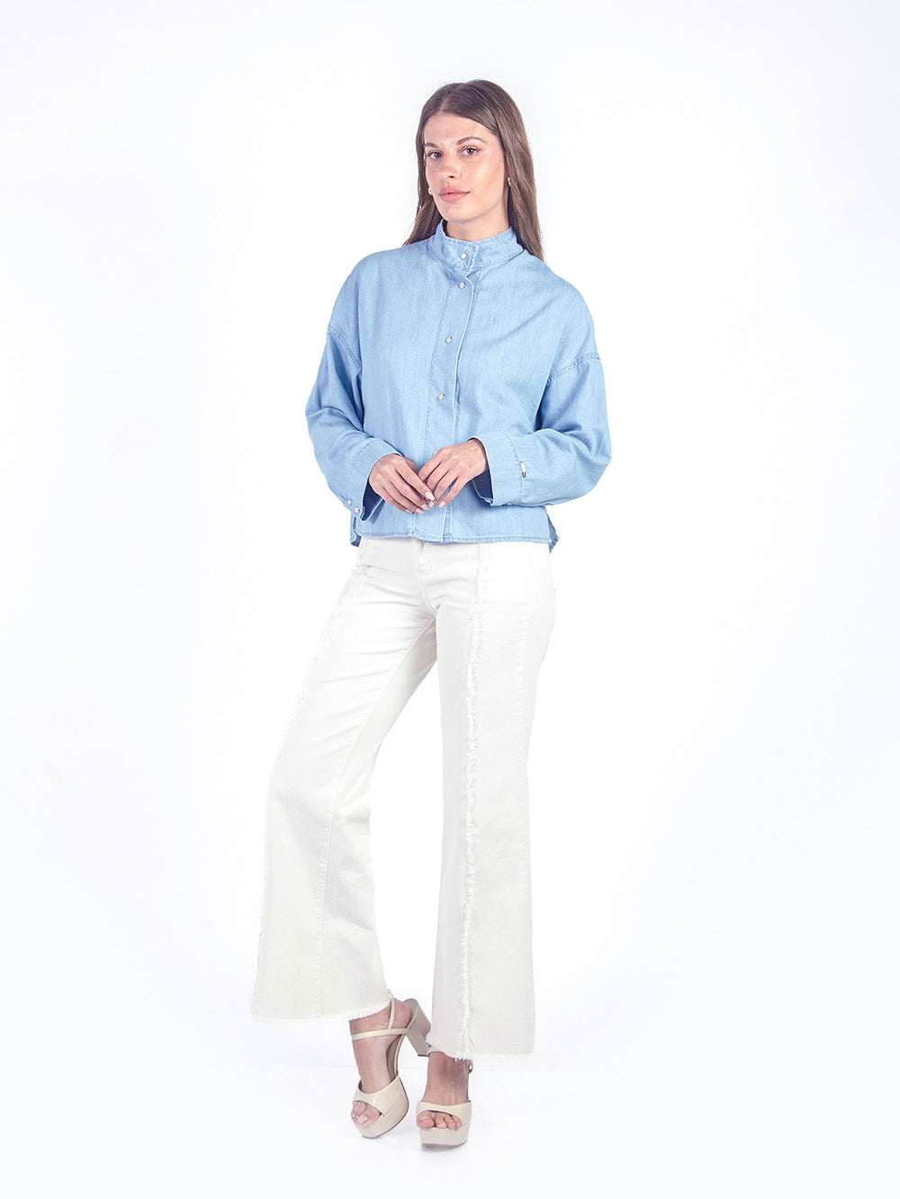 LOLA - BLUSA DENIM MANGA LARGA