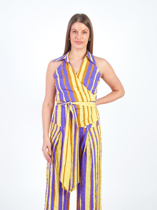 ELLEN - BLUSA SIN MANGAS CON ESTAMPADO A RAYAS
