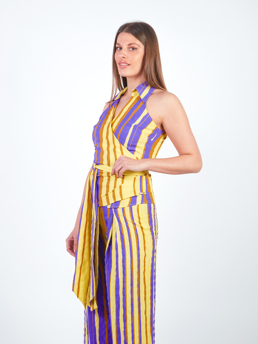 ELLEN - BLUSA SIN MANGAS CON ESTAMPADO A RAYAS