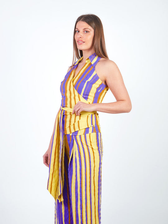ELLEN - BLUSA SIN MANGAS CON ESTAMPADO A RAYAS