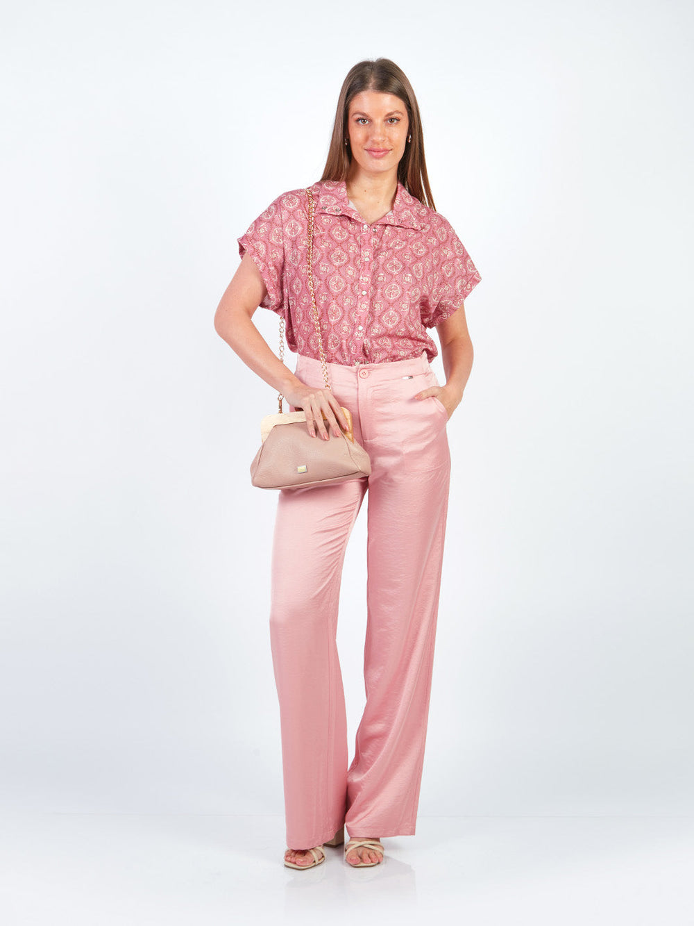 TINA - BLUSA MANGA CORTA CON CUELLO CAMISERO