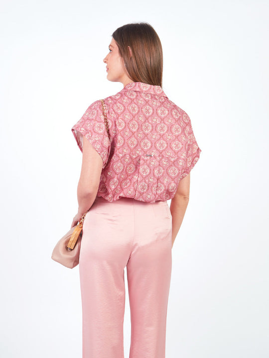 TINA - BLUSA MANGA CORTA CON CUELLO CAMISERO