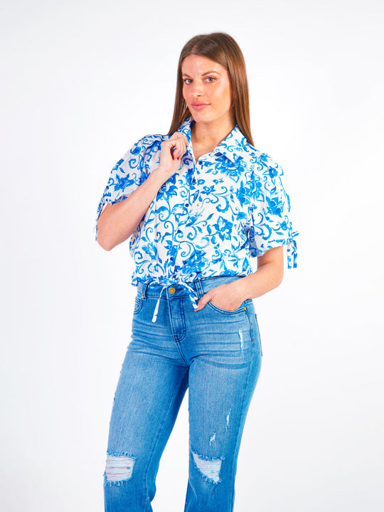 HOLLY - BLUSA MANGA CORTA CON ESTAMPADO FLORAL