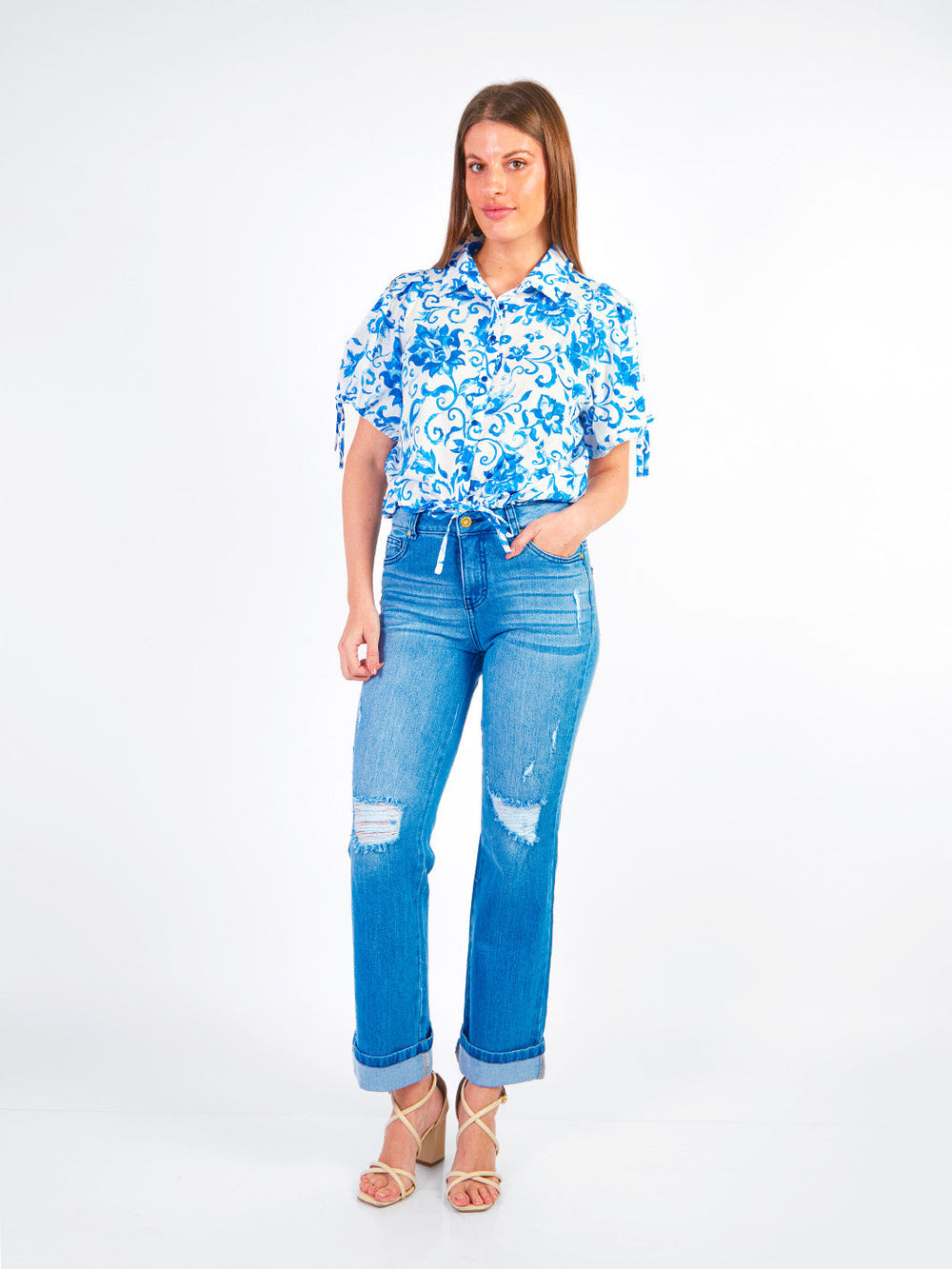 HOLLY - BLUSA MANGA CORTA CON ESTAMPADO FLORAL