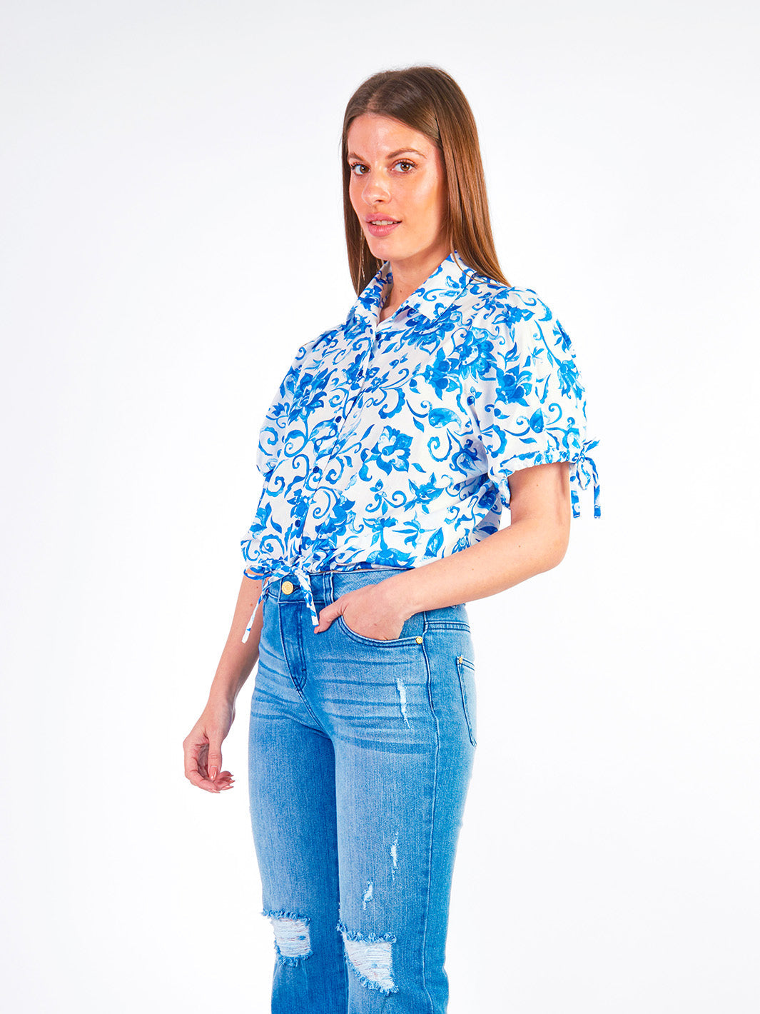 HOLLY - BLUSA MANGA CORTA CON ESTAMPADO FLORAL