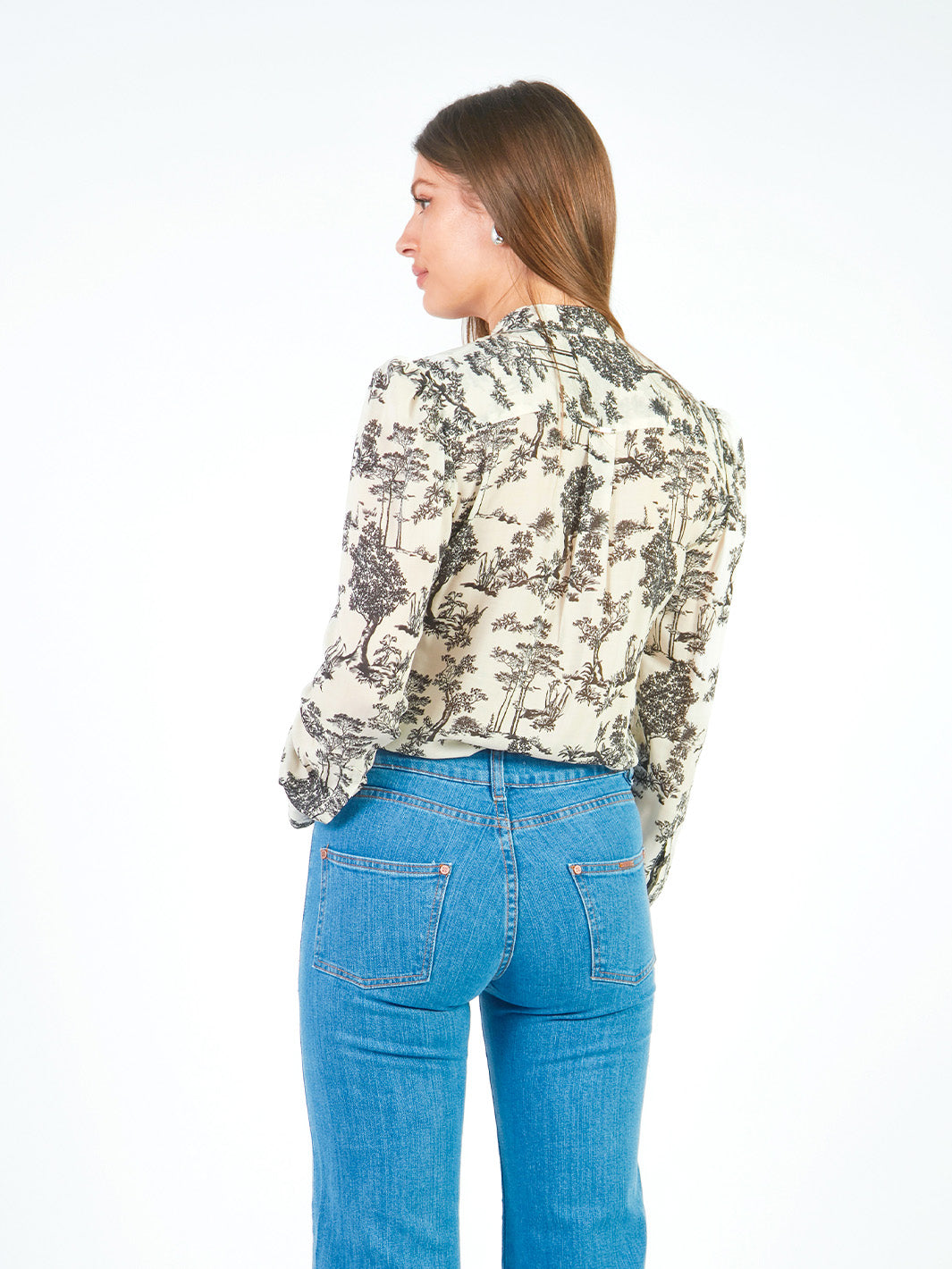BERENICE - BLUSA MANGA LARGA CON ESTAMPADO DE ÁRBOLES