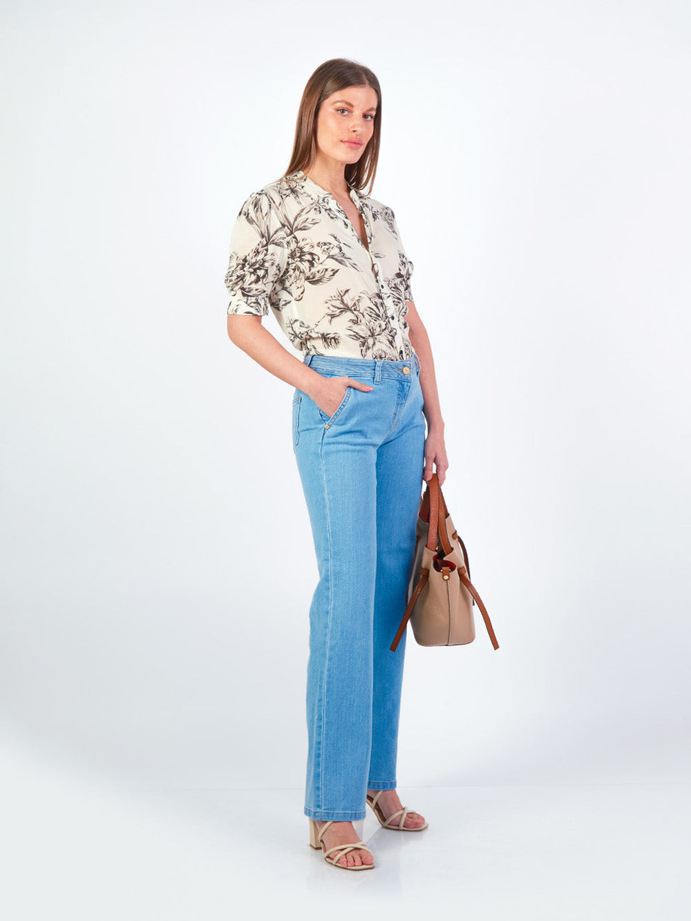 ADELA - BLUSA MANGA AL CODO CON ESTAMPADO FLORAL