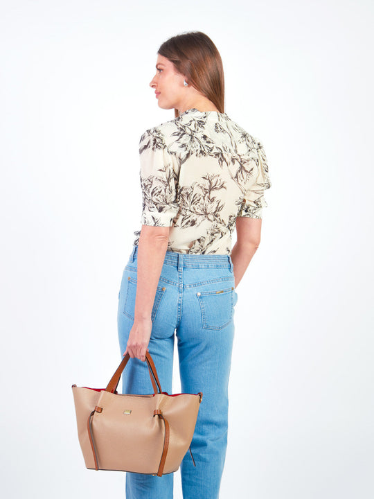 ADELA - BLUSA MANGA AL CODO CON ESTAMPADO FLORAL