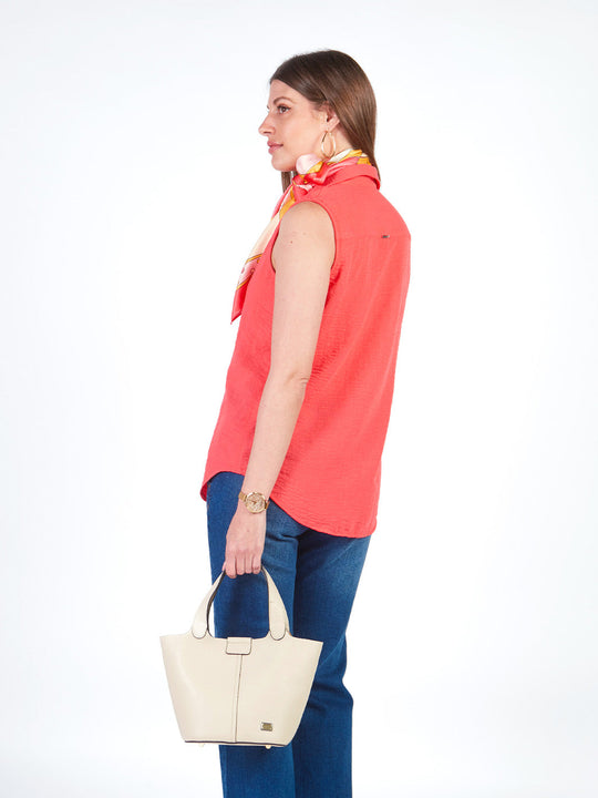 SHANNON - BLUSA SIN MANGAS CUELLO CAMISERO