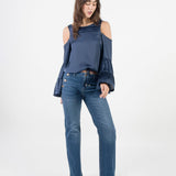 NADIA - BLUSA OFF SHOULDER AZUL