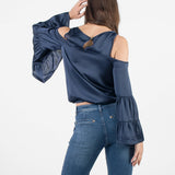 NADIA - BLUSA OFF SHOULDER AZUL