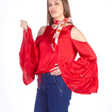 NADIA - BLUSA OFF SHOULDER AZUL