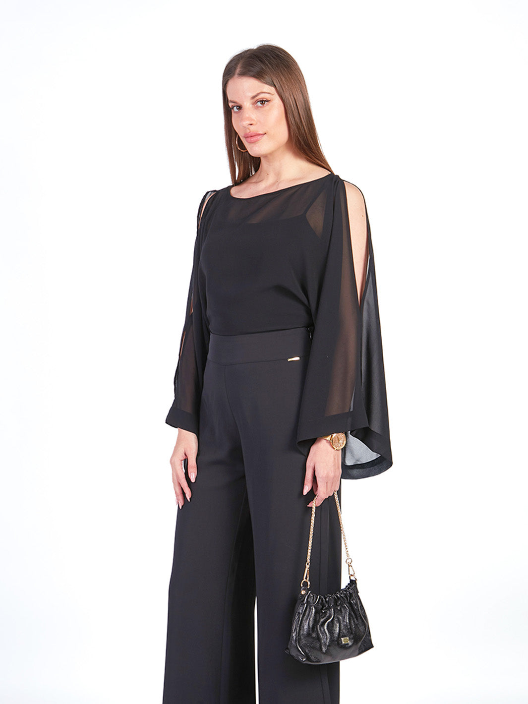 GRACE - BLUSA MANGA LARGA CON ESCOTE OJAL