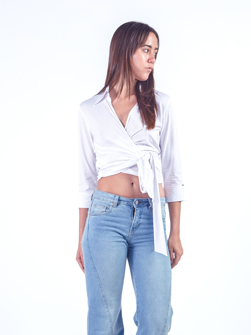 EMILY - BLUSA MANGA 3/4 CON LAZO AJUSTABLE