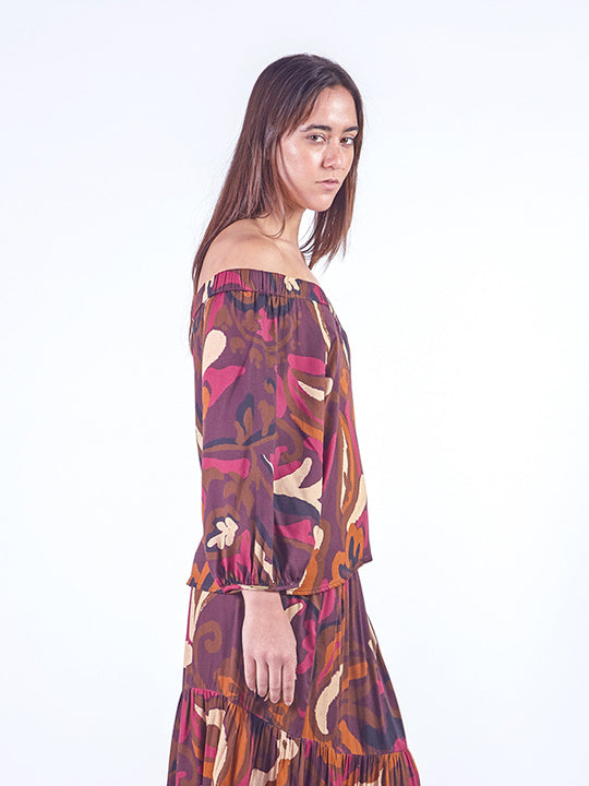 WANDA - BLUSA MANGA ASIMÉTRICA