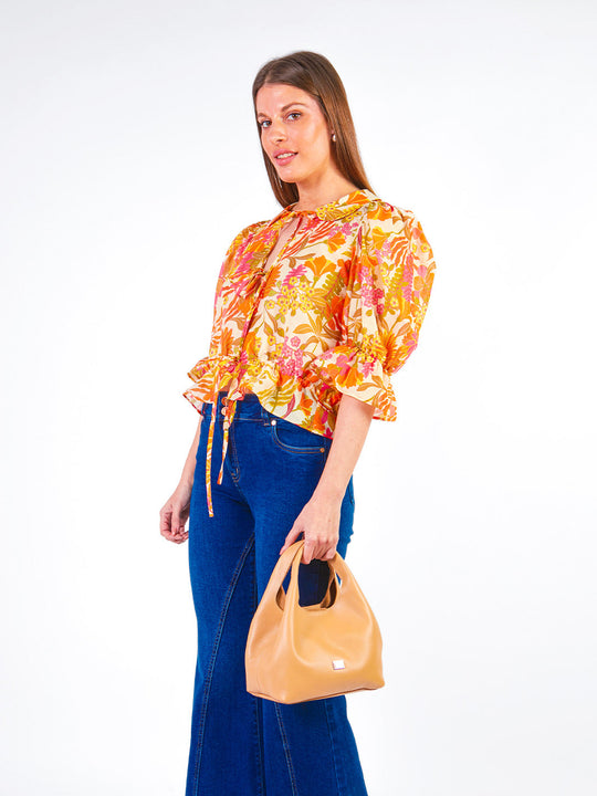 CASSANDRA - BLUSA MANGA AL CODO CUELLO NERÚ