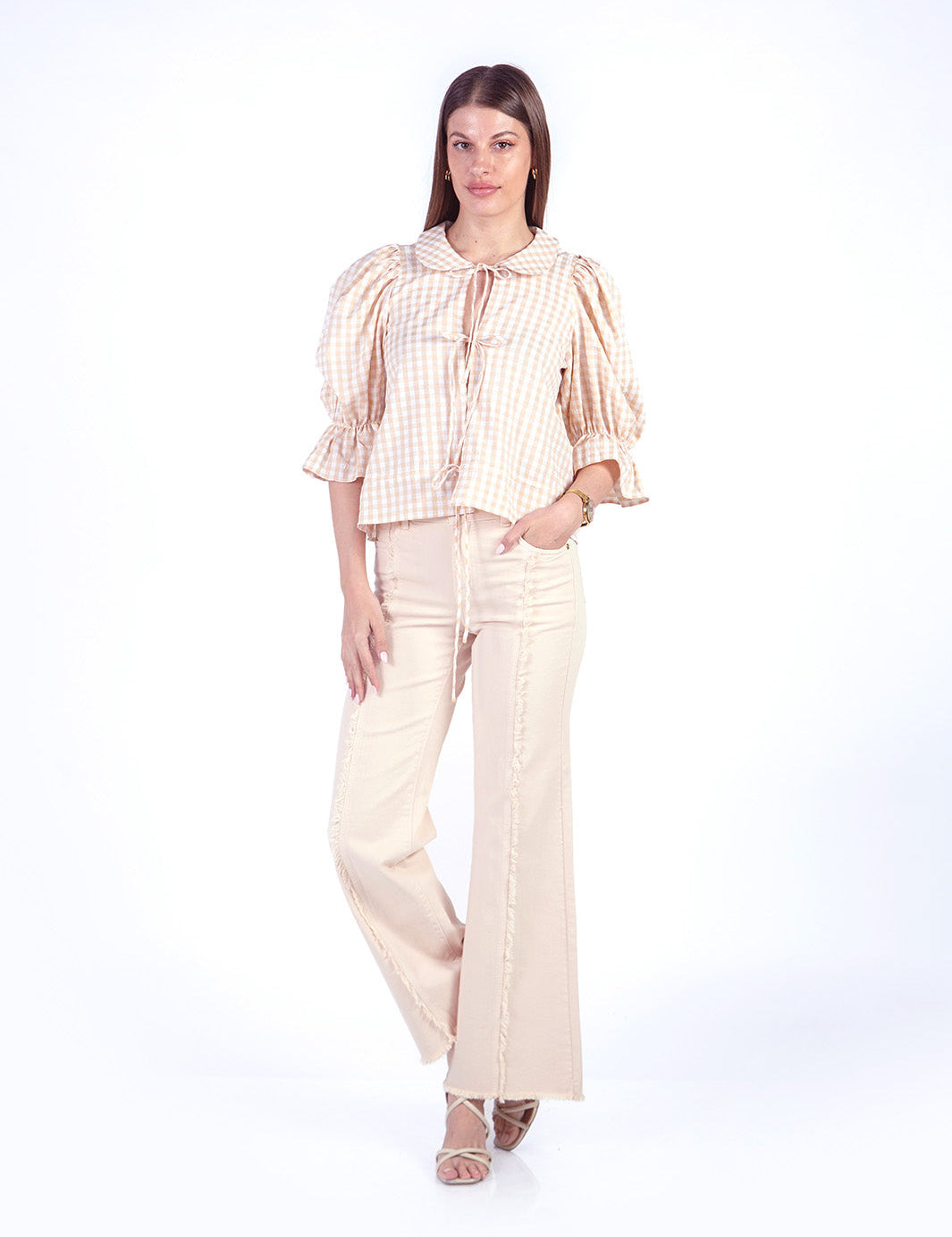 EVA - BLUSA MANGA 3/4 BEIGE