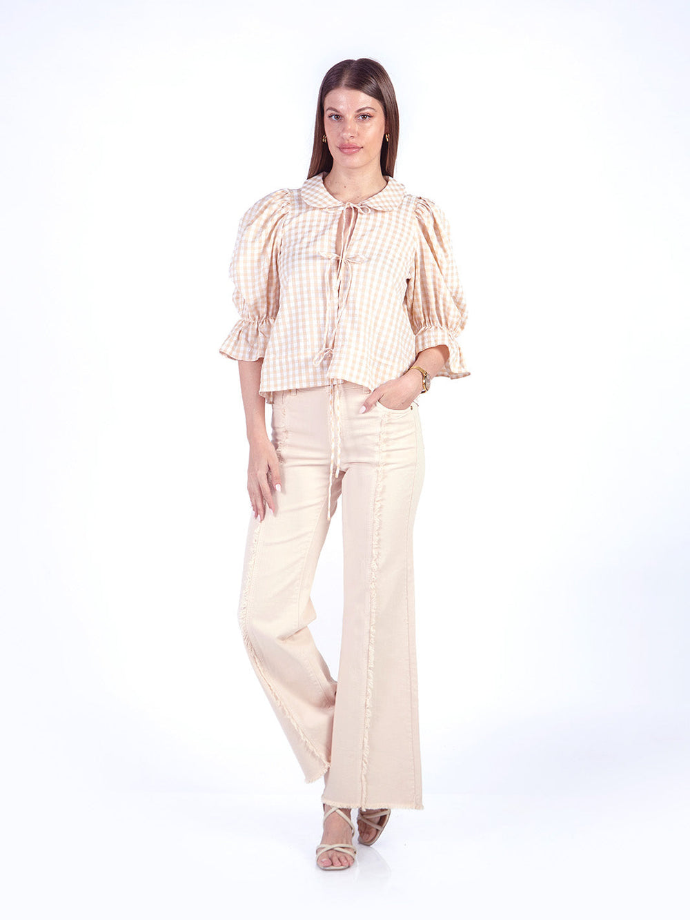 EVA - BLUSA MANGA 3/4 BEIGE