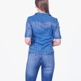 BELLA - BLUSA MANGA CORTA ACERO