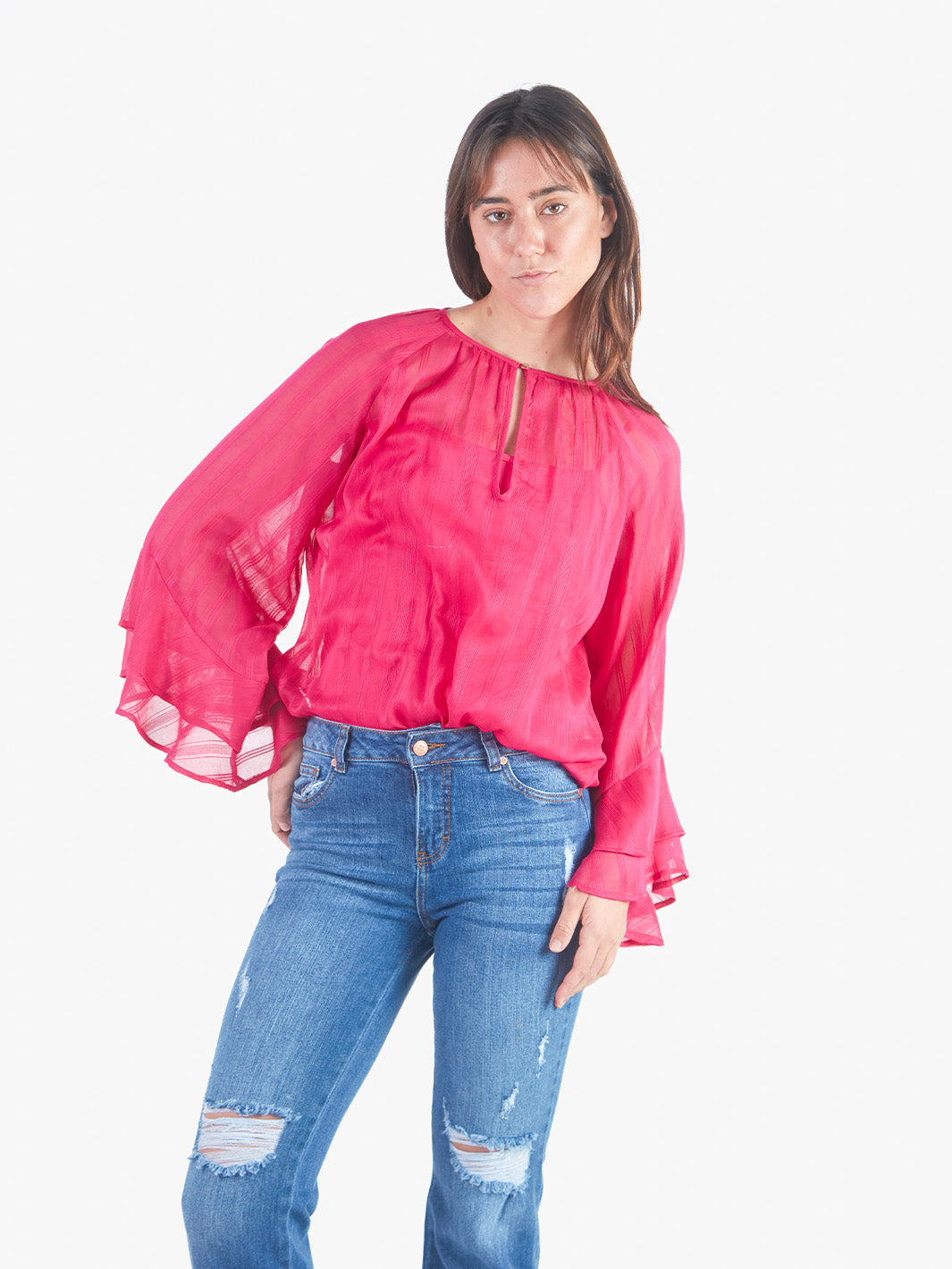 EMILIA - BLUSA SEMITRANSPARENTE