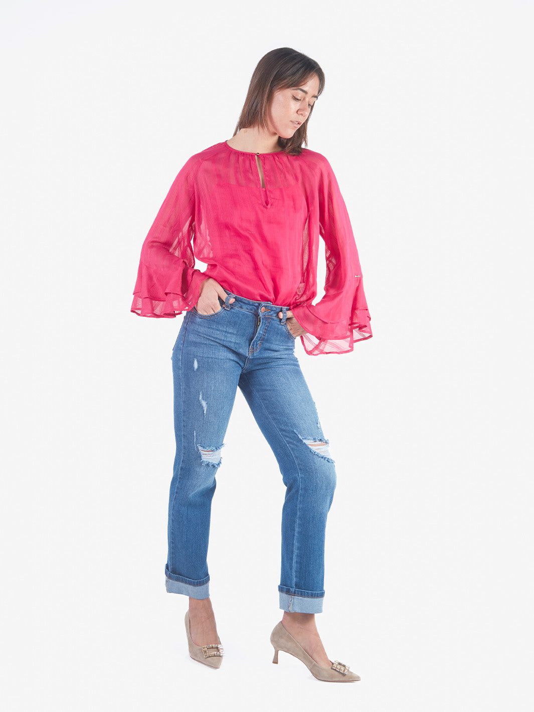 EMILIA - BLUSA SEMITRANSPARENTE