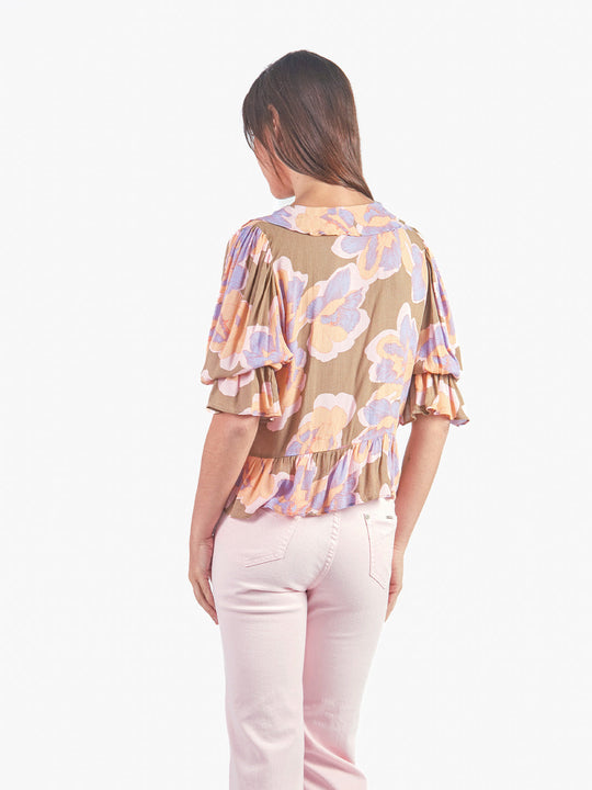 JULIA - BLUSA MANGA 3/4 CON ESCOTE EN V