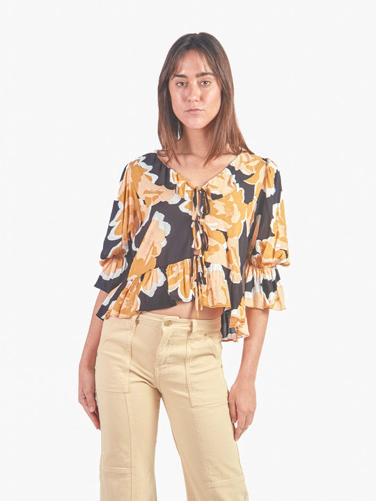 JULIA - BLUSA MANGA 3/4 CON ESCOTE EN V