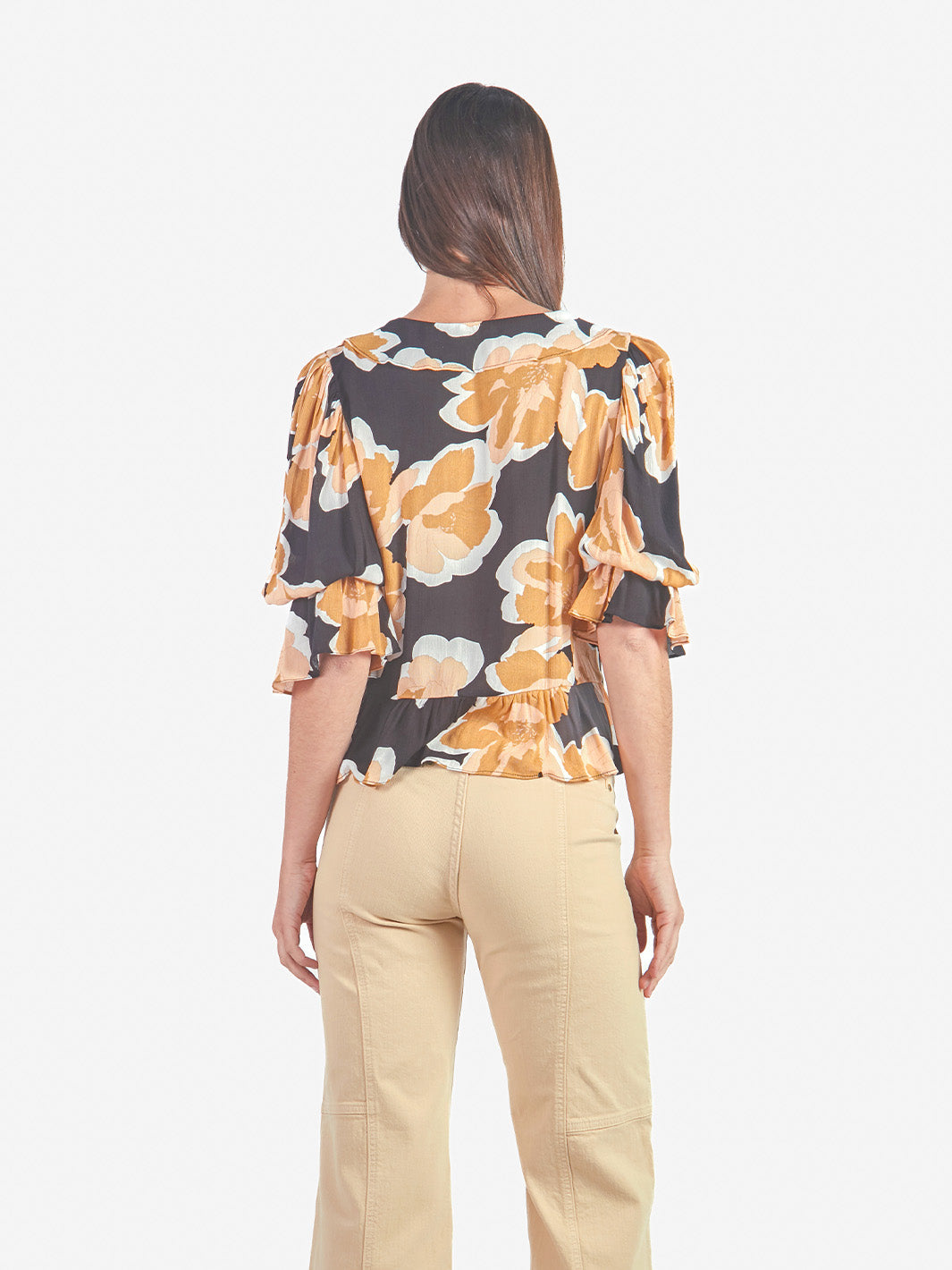 JULIA - BLUSA MANGA 3/4 CON ESCOTE EN V