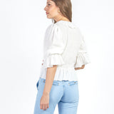LIZZY - BLUSA MANGA 3/4 HUESO