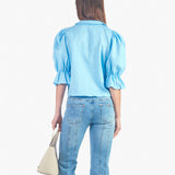 GISE - BLUSA MANGA 3/4 CELESTE