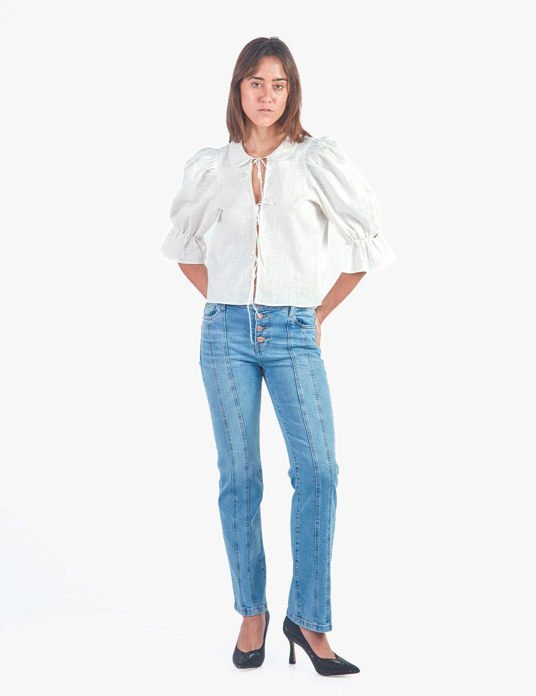 GISE - BLUSA MANGA 3/4 HUESO