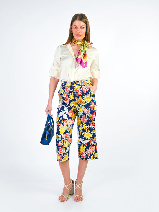 TINA - CAPRI CON ESTAMPADO FLORAL