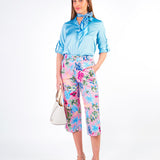 TINA - CAPRI CON ESTAMPADO FLORAL LILA