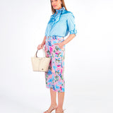 TINA - CAPRI CON ESTAMPADO FLORAL LILA