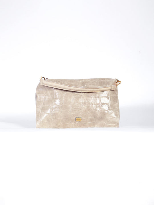 VANESSA - CARTERA DE CUERO TEXTURA CROCO