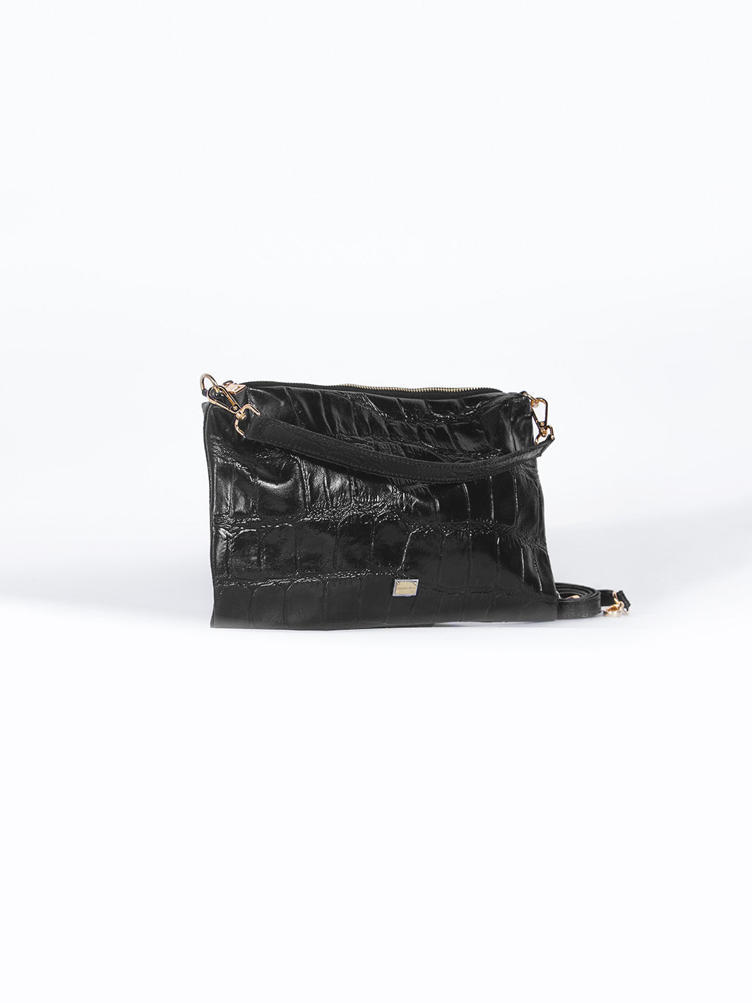 VANESSA - CARTERA DE CUERO TEXTURA CROCO