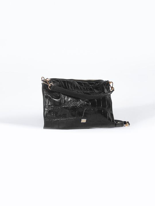 VANESSA - CARTERA DE CUERO TEXTURA CROCO