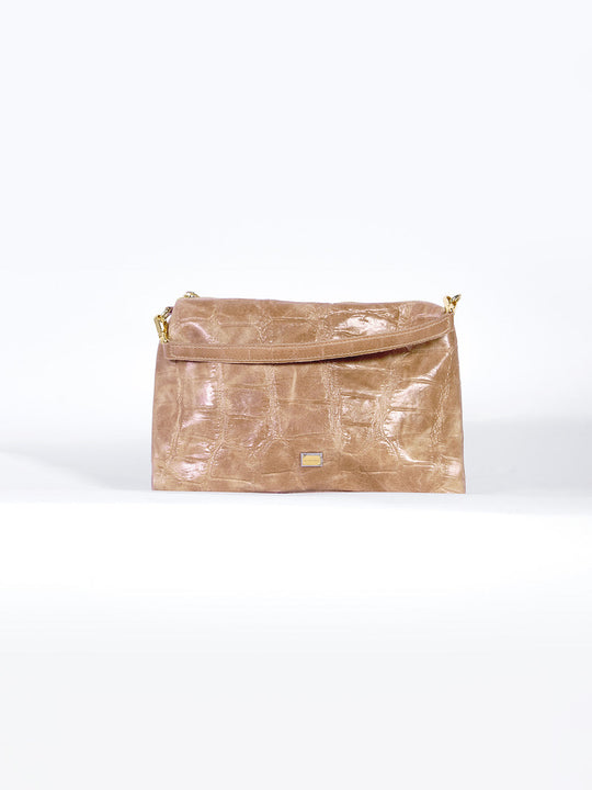 VANESSA - CARTERA DE CUERO TEXTURA CROCO