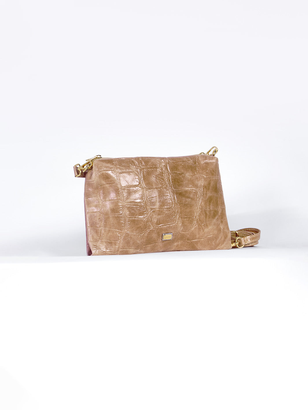 VANESSA - CARTERA DE CUERO TEXTURA CROCO