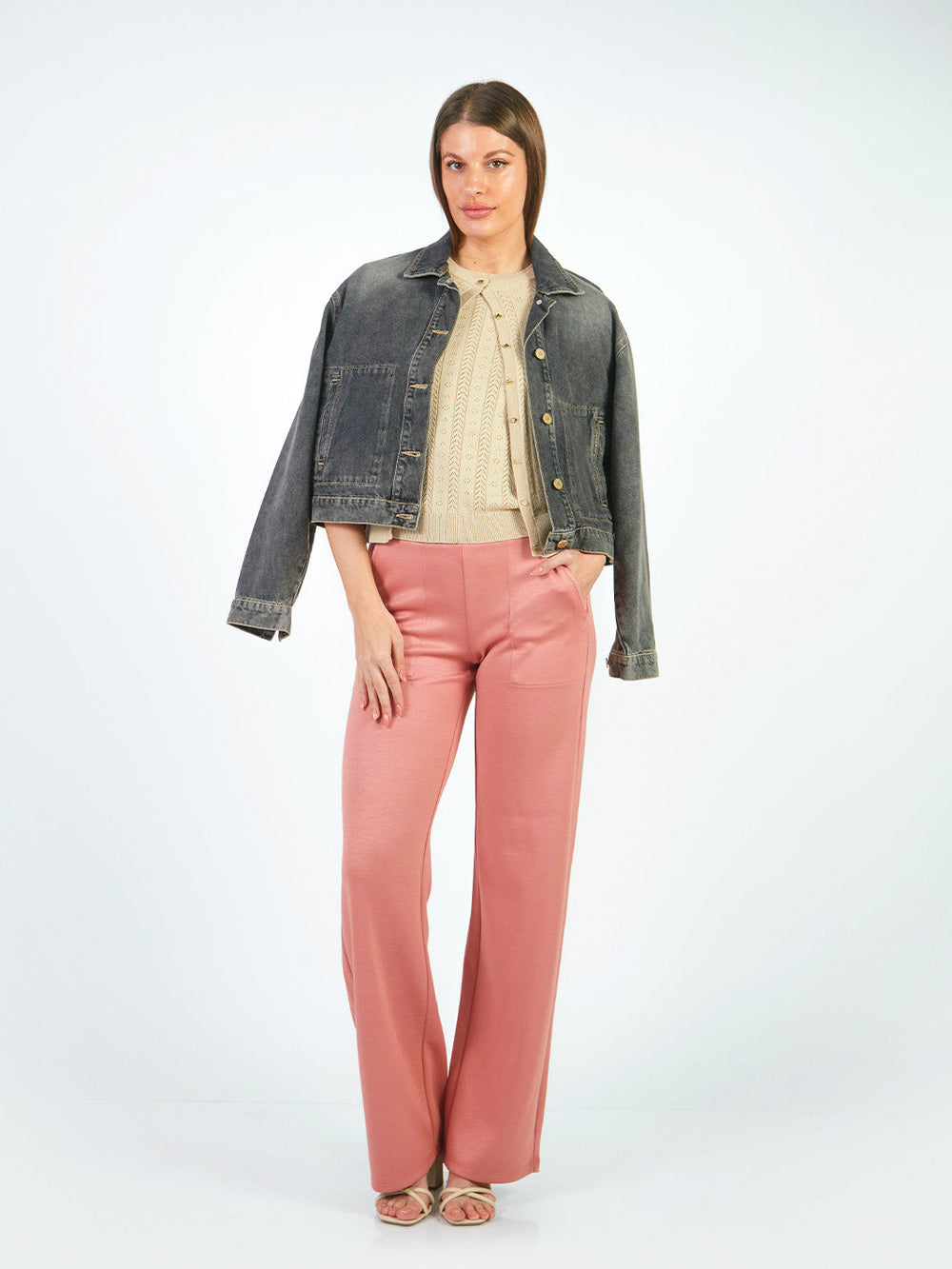 OLGA – DENIM JACKET WITH SHIRT COLLAR