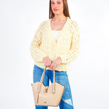 RACHEL - CARDIGAN TEJIDO CON ESCOTE EN V AMARILLO