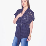 LEAH - CARDIGAN TEJIDO ESTILO KIMONO AZUL