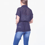 LEAH - CARDIGAN TEJIDO ESTILO KIMONO AZUL