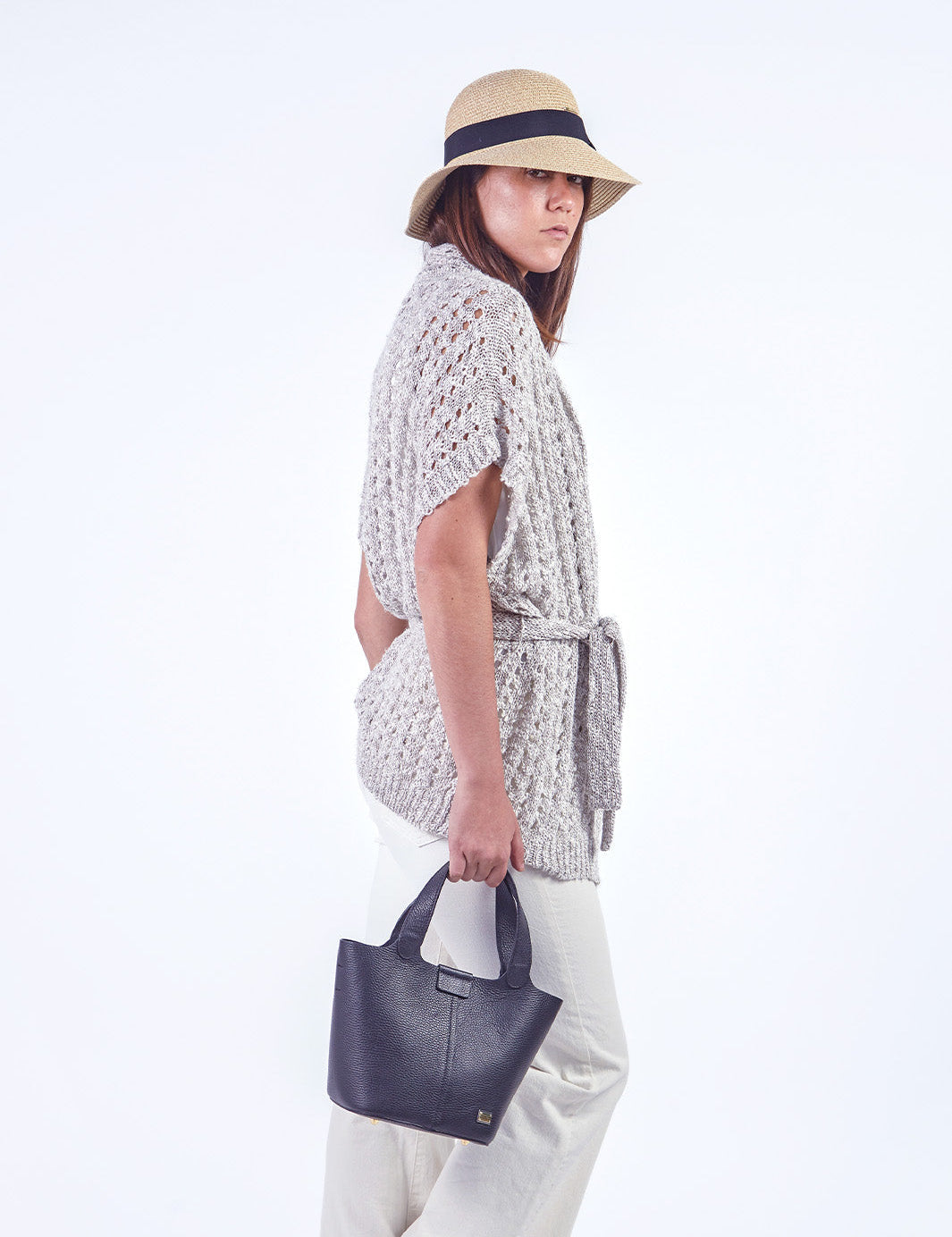 LEAH - CARDIGAN TEJIDO ESTILO KIMONO GRIS