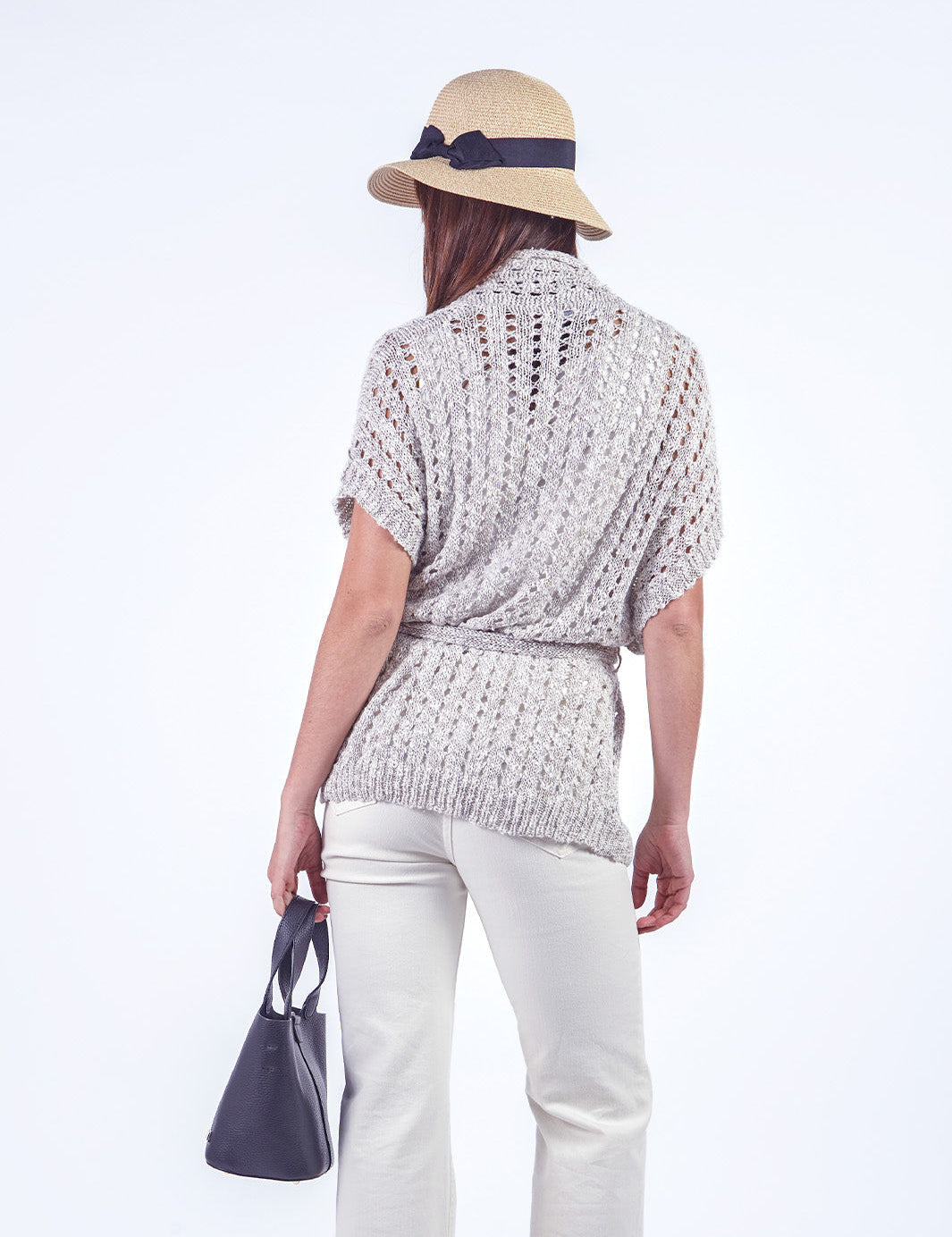 LEAH - CARDIGAN TEJIDO ESTILO KIMONO GRIS