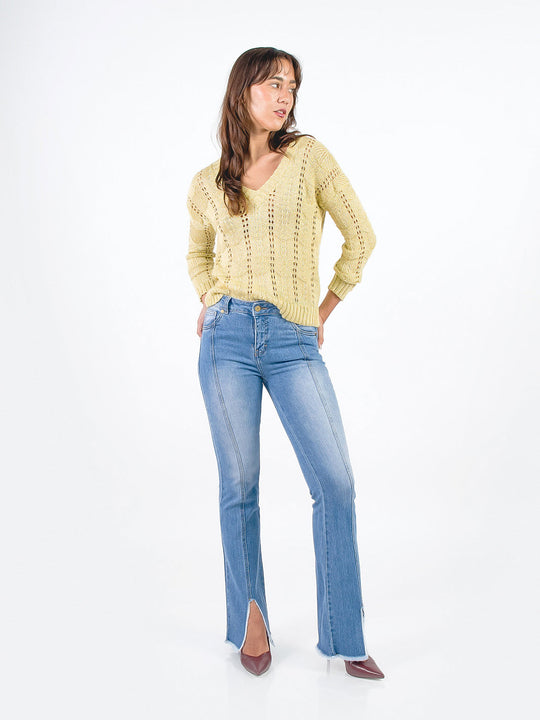 ELENA - PANTALÓN DENIM FLARE