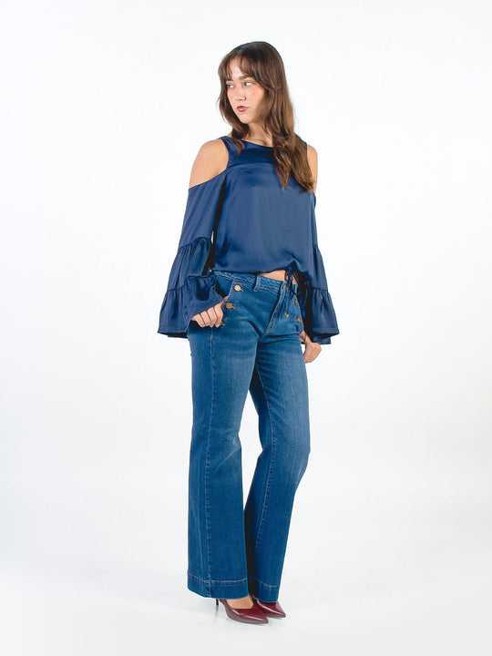 BIANCA - PANTALÓN DENIM FLARE